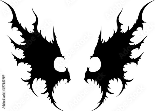 Winged Cross and Crown of Thorns Tattoo vector