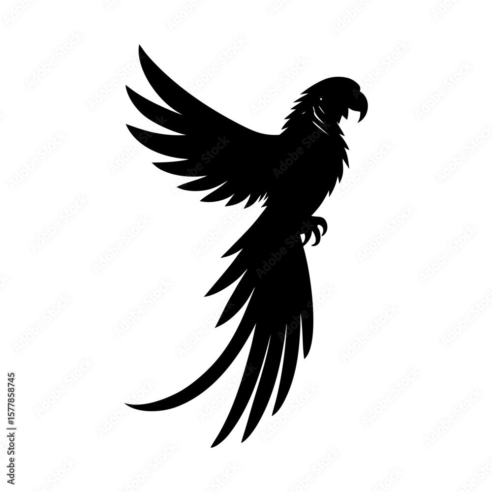 Obraz premium Parrot silhouette tropical bird exotic avian wildlife design