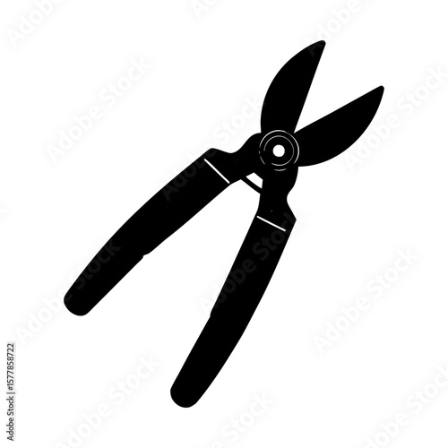 Pruning shears garden tool gardening equipment cutting tool icon silhouette