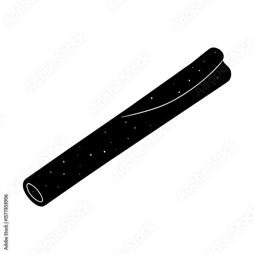 Rolled parchment scroll paper document ancient papyrus design silhouette