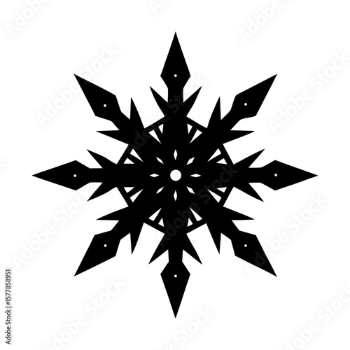 Elegant snowflake winter holiday season festive decoration silhouette