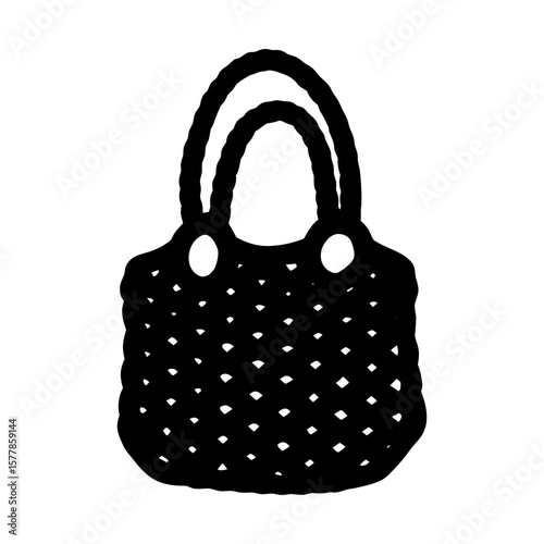 Crochet tote bag fashion accessory handmade woven style design silhouette