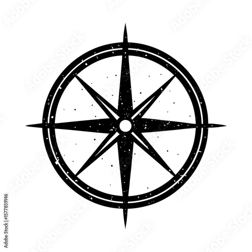 Compass rose navigation nautical direction travel vintage guide silhouette