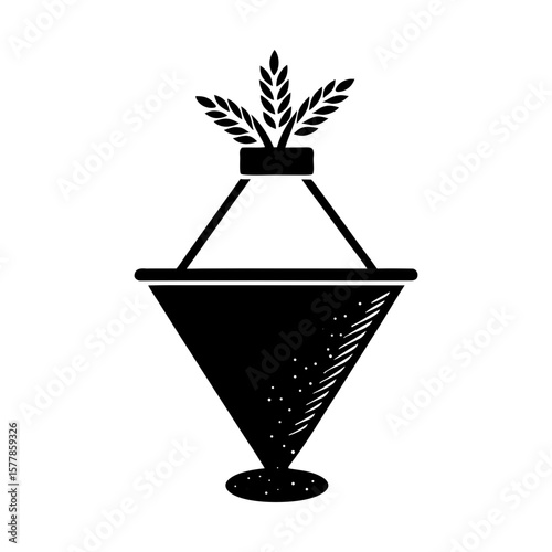 Wheat grain agriculture harvest farming crop field vector art silhouette