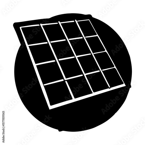 Solar panel energy renewable photovoltaic cell clean power grid silhouette