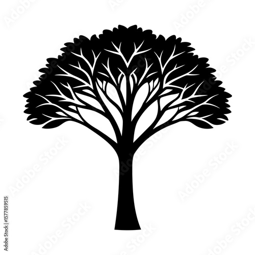 Silhouette tree vector illustration nature forest design art