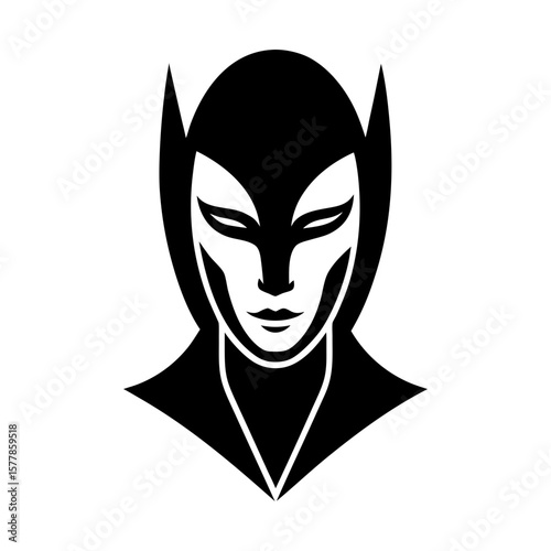 Mystic woman face silhouette portrait vector graphic design
