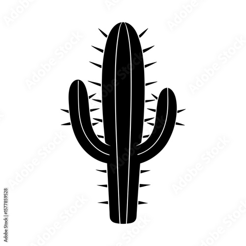 Cactus saguaro desert plant graphic succulent vector design silhouette