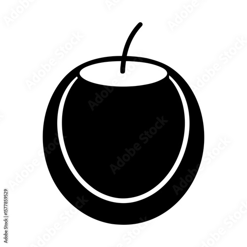Simple fruit illustration apple icon food vector design art silhouette