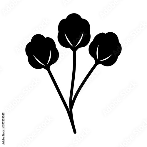 Floral botanical foliage plant stem leaf nature garden vector silhouette