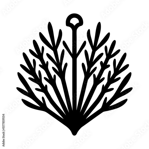 Botanical foliage flourish nature plant vector design element silhouette
