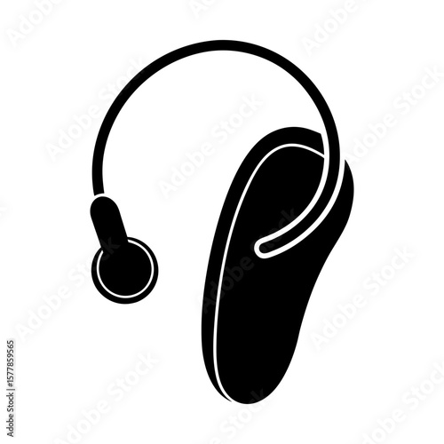 Hearing aid technology device healthcare medical assistance tool silhouette
