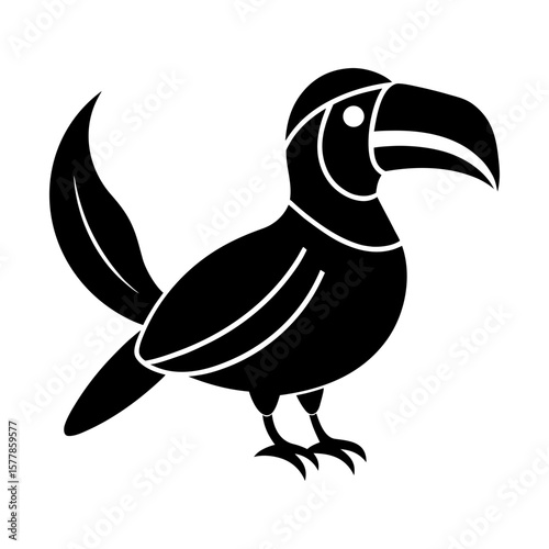 Exotic toucan tropical bird vector illustration silhouette art