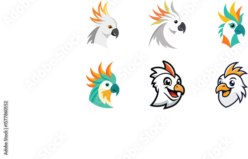 Cockatoo Head Color Vector Illustration