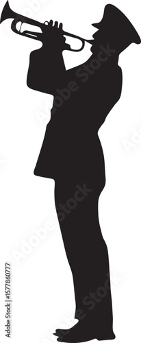 Military Bugler Silhouette Sounding Taps