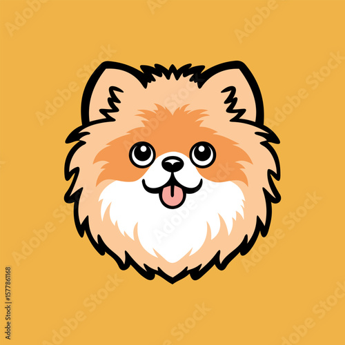 Adorable Pomeranian Face Logo
