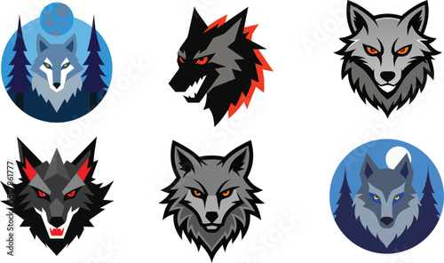 Wolf Head Color Vector Illustration