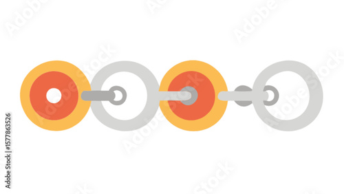 Linked circles chain vector illustration for graphic design and decoration projects and presentations use