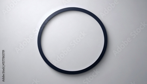 A simple blue circular frame isolated on a clean white background