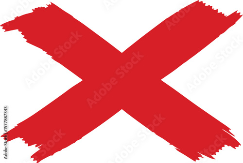 Red cross mark icon symbol, a button illustration for wrong or negative choice design, web, and business delete error sign