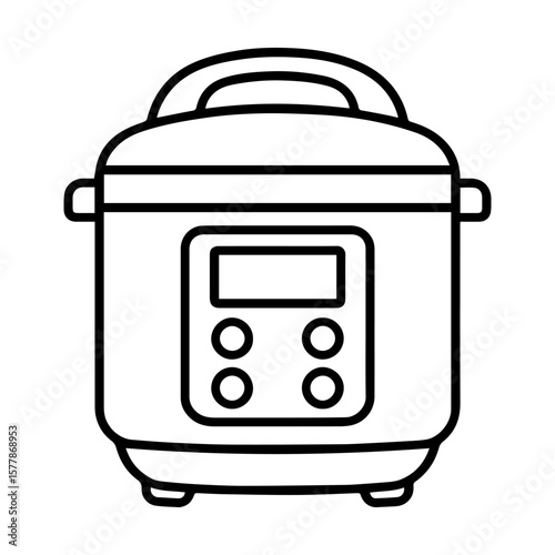 line icon Multicooker on white background vector
Vector line icon on white background