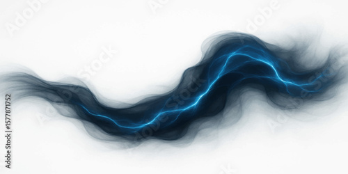 Light cyan abstract smoke waves on white background with smooth flowing curves and motion
