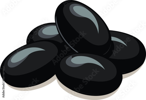 Sustainable Food Packaging Smooth, Black Spa Stones for Relaxation and Wellness Treatments, Perfect for Massage Therapy and Hot Stone Therapy