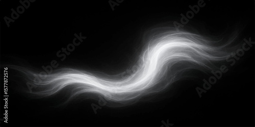 Abstract blue smoke waves with fiery motion on a dark background