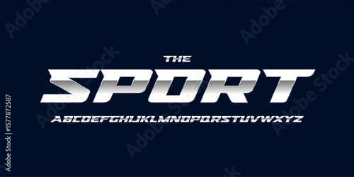 Racing alphabet. Speed sport font, automotive type for modern dynamic logo, headline, auto car branding and merchandise, typography and packaging. Wide bold italic letters, vector typographic design
