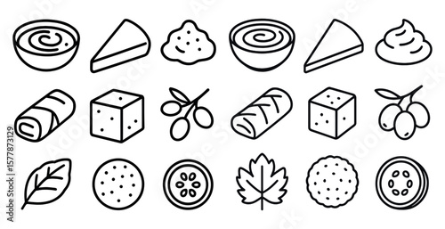 Collection of food items are shown in a black and white style. The food items include a variety of fruits and vegetables, such as apples, oranges, and carrots. Concept of freshness and health