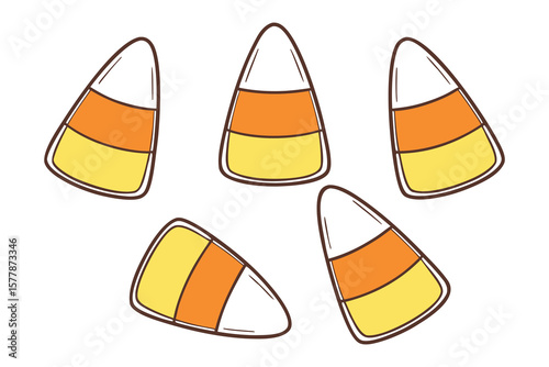 Sweet Candy Corn Illustration Festive Fall Treats, Halloween Candy, Autumn Design Elements
