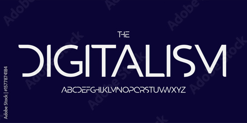 Minimalist modern logo font, sleek futuristic alphabet. Elegant geometric typeface for tech headline, digital interface, science branding, clean UI, innovation product type design. Vector typography