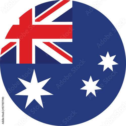 circular icon of australia national flag with union jack