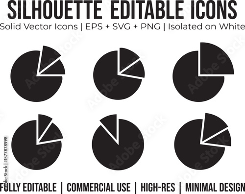 Pie Chart Vector Icon | Data Breakdown & Statistical Visualization Symbol