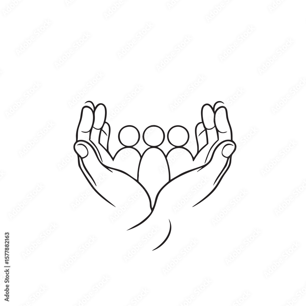 Obraz premium vector hand of hands