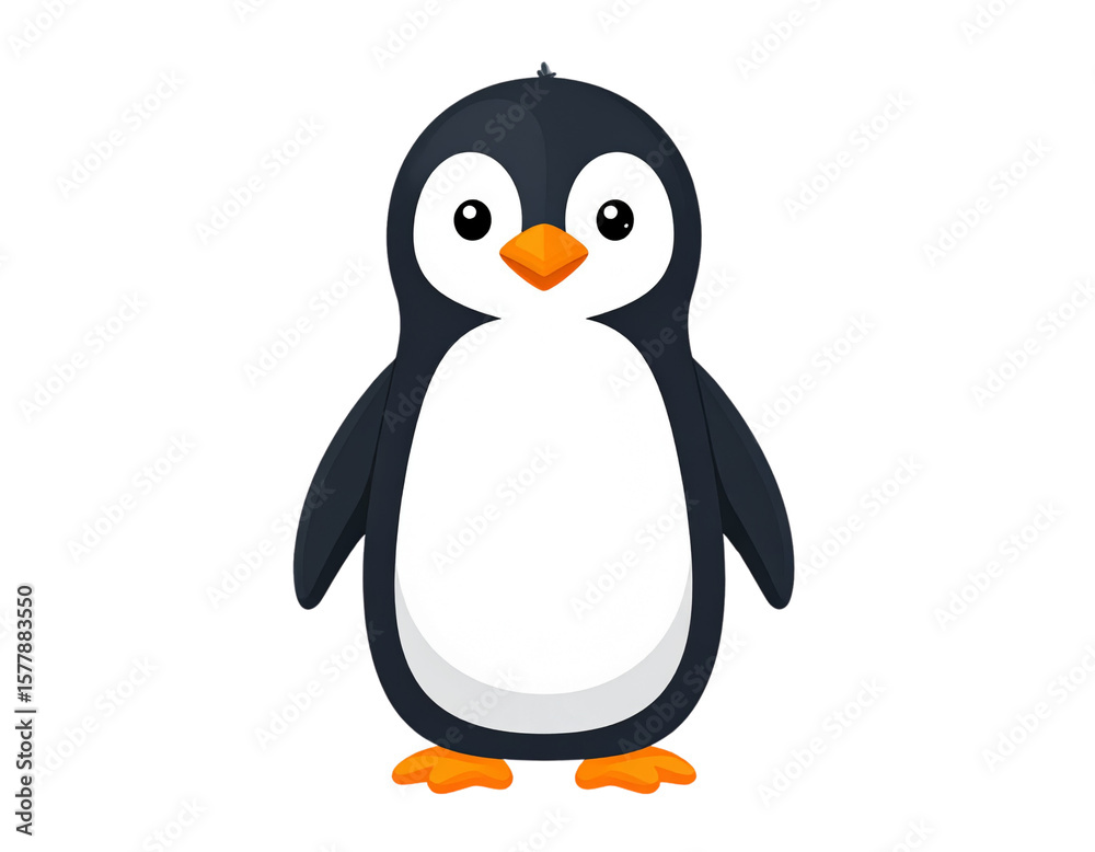 Fototapeta premium Adorable penguin vector, winter animal, transparent background