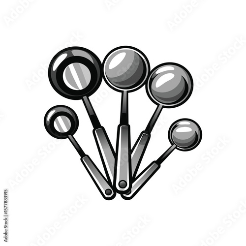 A gleaming set of stainless steel kitchen utensils stands ready for exploration, like a magnifying lens zooming in on culinary possibilities