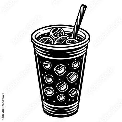 vector illustration of a glass of cola