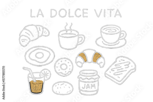 Enjoying a variety of sweet pastries and beverages in a cozy cafe setting during a relaxed morning