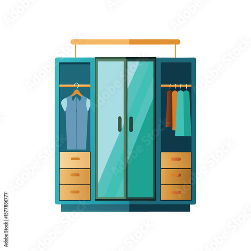 A closet full of clothes offers a glimpse into a well-organized wardrobe