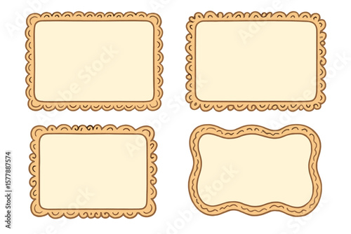 Decorative blank frames suitable for creative projects or invitations with a retro feel and vintage design