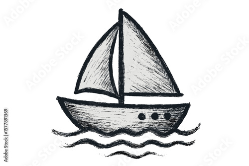 Sailboat gliding across calm waters during a peaceful afternoon in a serene coastal setting