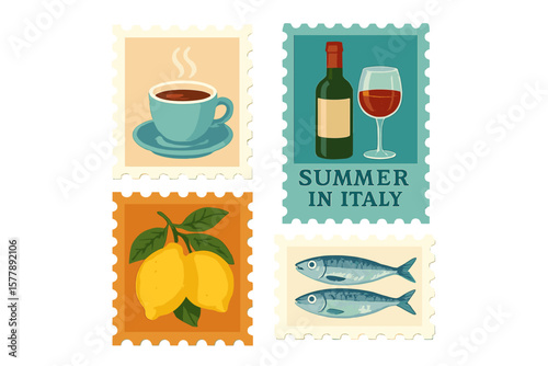 Enjoying the flavors of summer in Italy with coffee, wine, lemons, and fresh fish