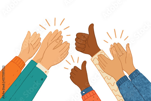 Hands expressing enthusiasm and support in a celebration or achievement moment