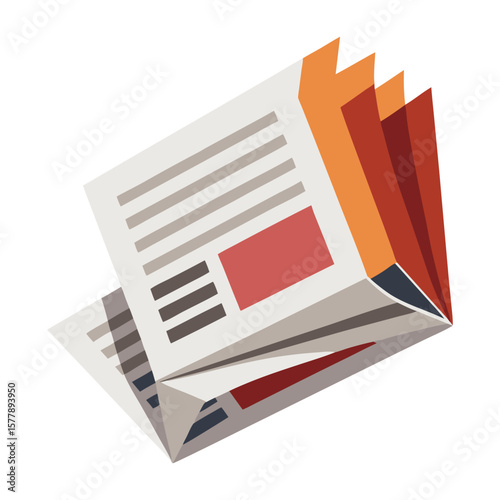 Newspaper and book vector illustration icon