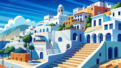 Algiers, Algeria – Whitewashed buildings climb coastal hills above the Mediterranean. Grand staircases, blue shutters, and colonial plazas glow in soft northern African sunlight.