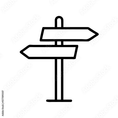 Directional signpost with two arrows pointing in opposite directions  