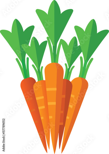 Freshly Harvested Bundle of Organic Carrots with Lush Green Tops, Healthy and Vibrant Vegetables from...