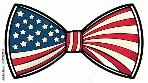 Stylized american flag bow tie stars stripes