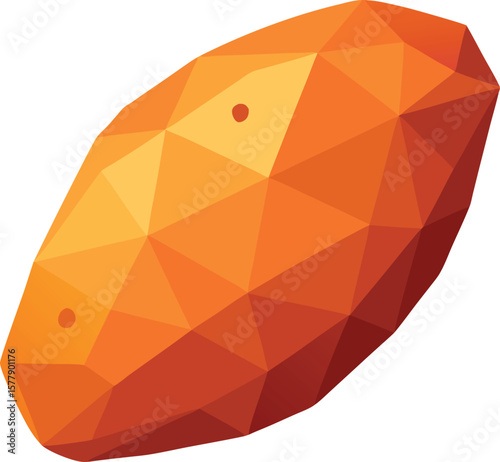 Functional Superfood Ingredients Abstract Low Poly Geometric Sweet Potato Illustration, Vector Graphic Design Element